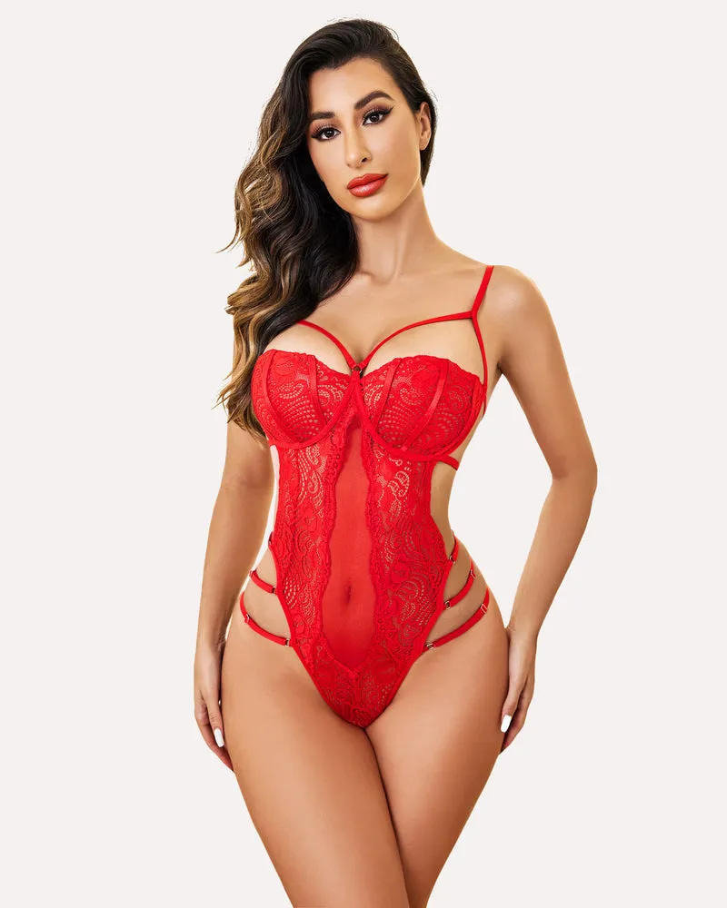 Teddy Lingeries Lace Deep V Bodysuit