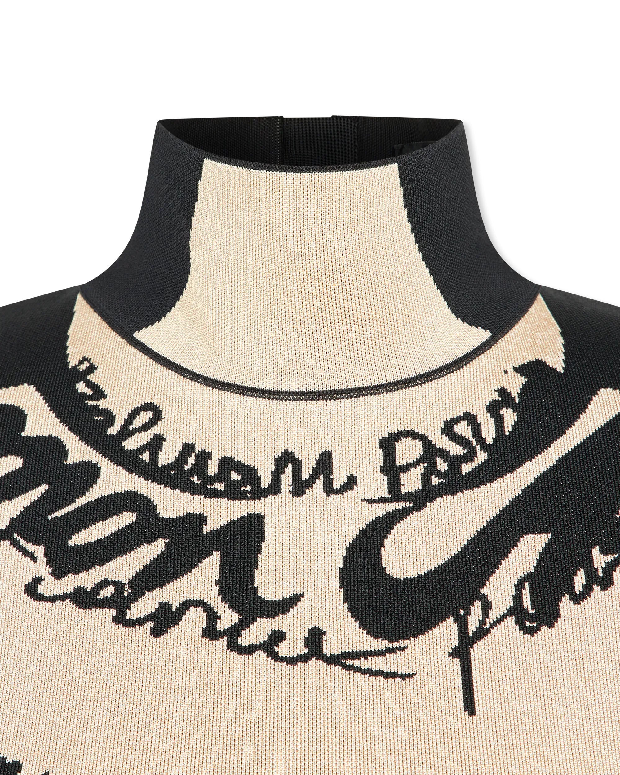 Torso Motif Jacquard Knit Bodysuit