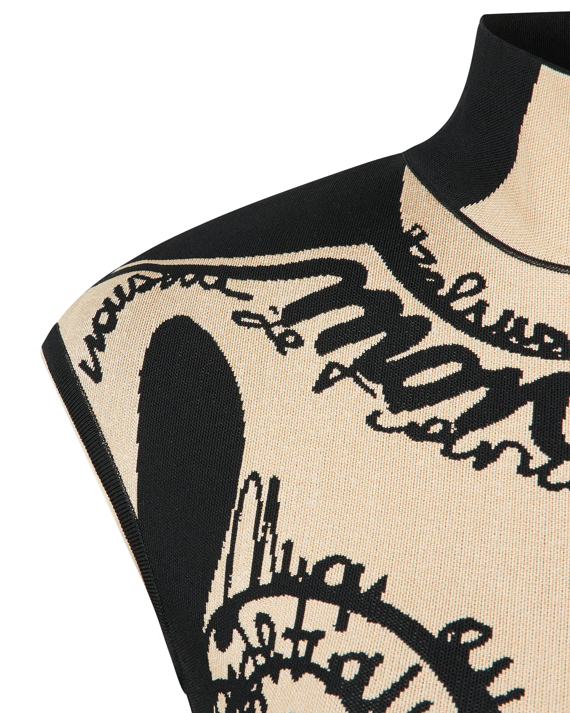 Torso Motif Jacquard Knit Bodysuit