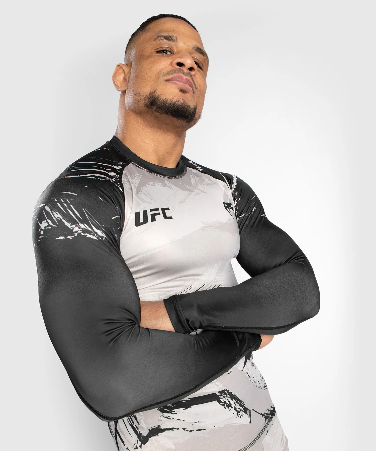 UFC Venum Authentic Fight Week Men’s 2.0 Performance Long Sleeve Rash Guard - Sand/Black