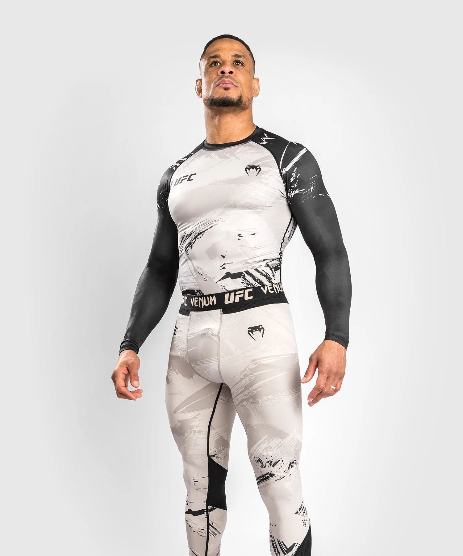 UFC Venum Authentic Fight Week Men’s 2.0 Performance Long Sleeve Rash Guard - Sand/Black