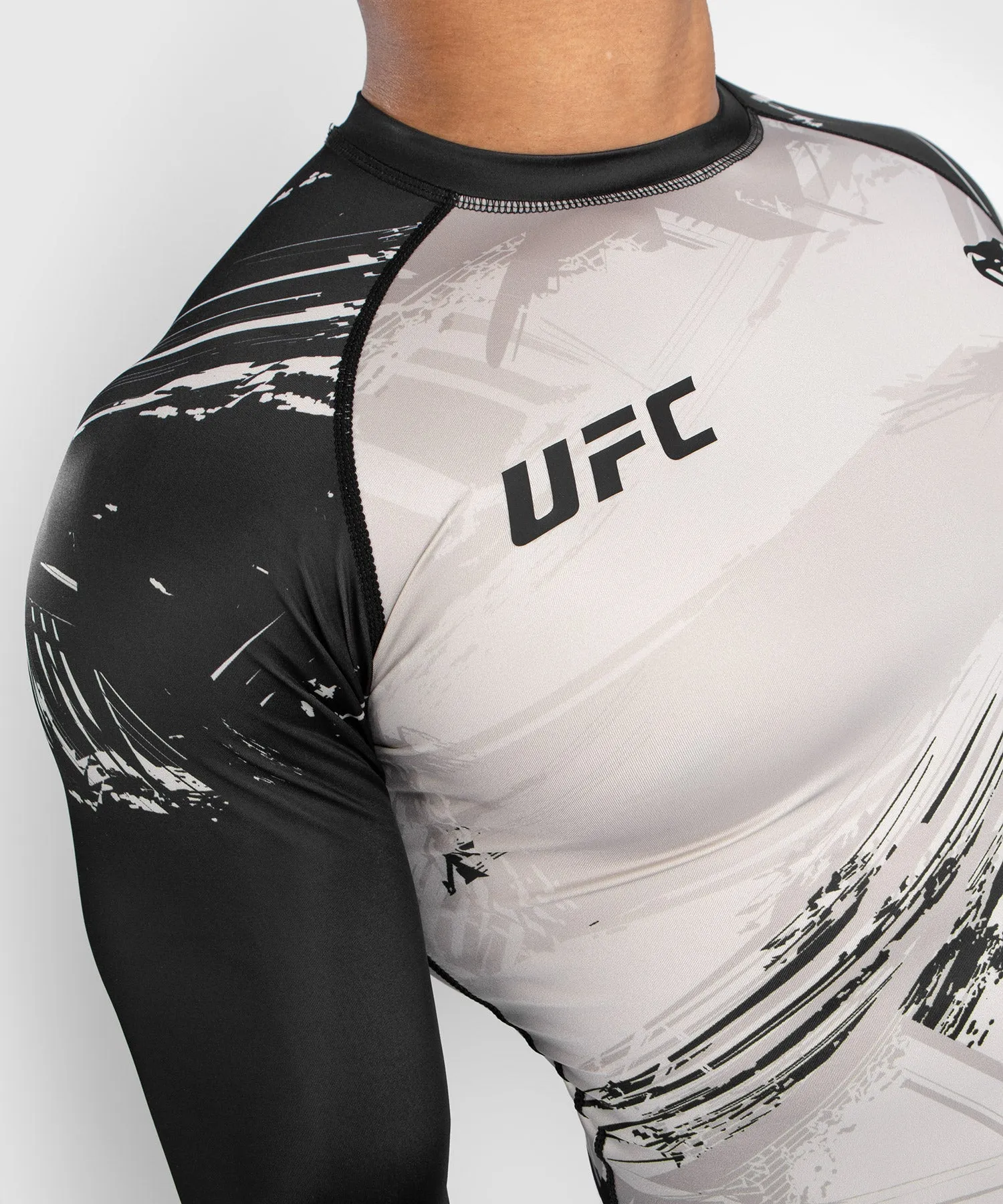 UFC Venum Authentic Fight Week Men’s 2.0 Performance Long Sleeve Rash Guard - Sand/Black