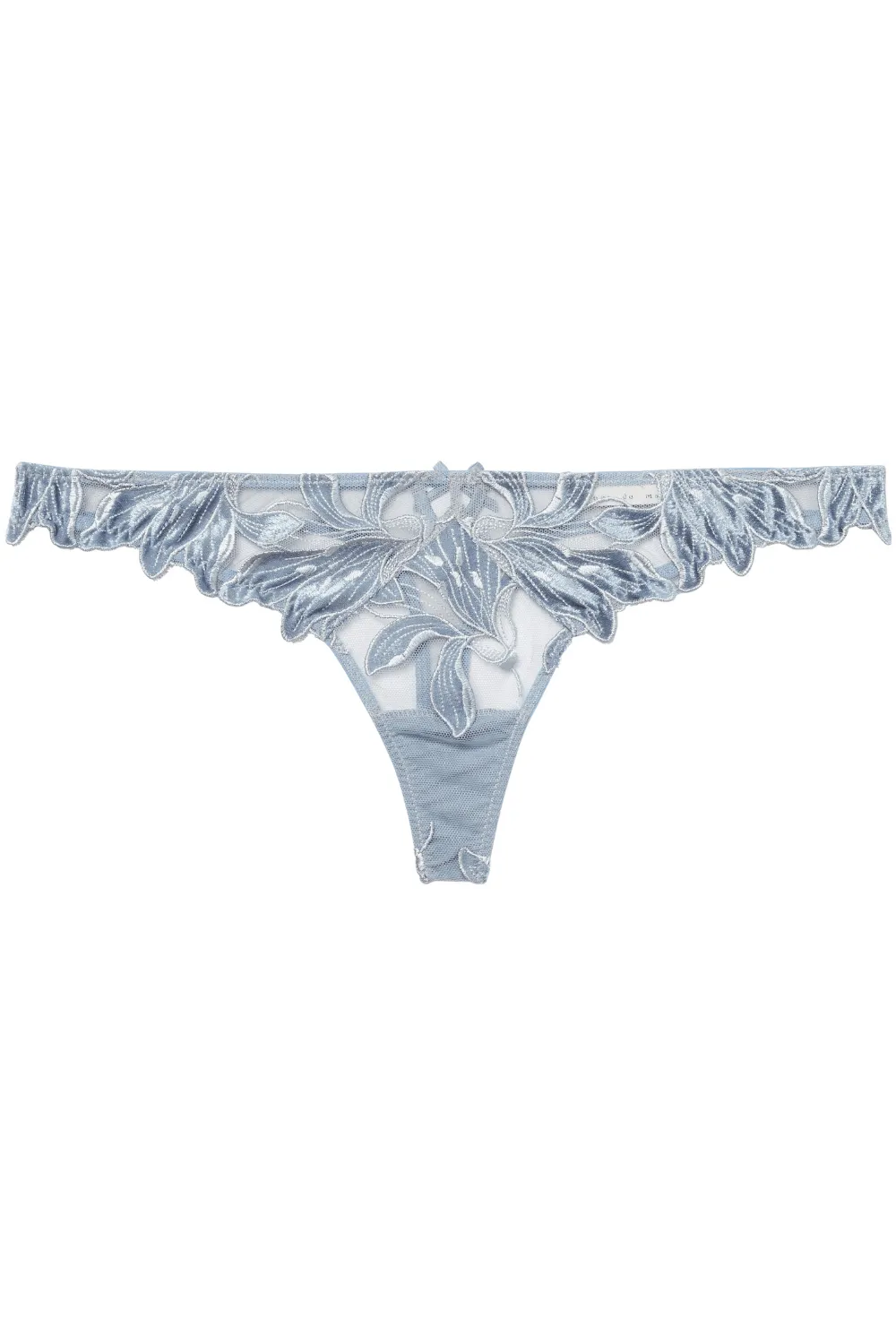 Velvet Lily Embroidery Thong
