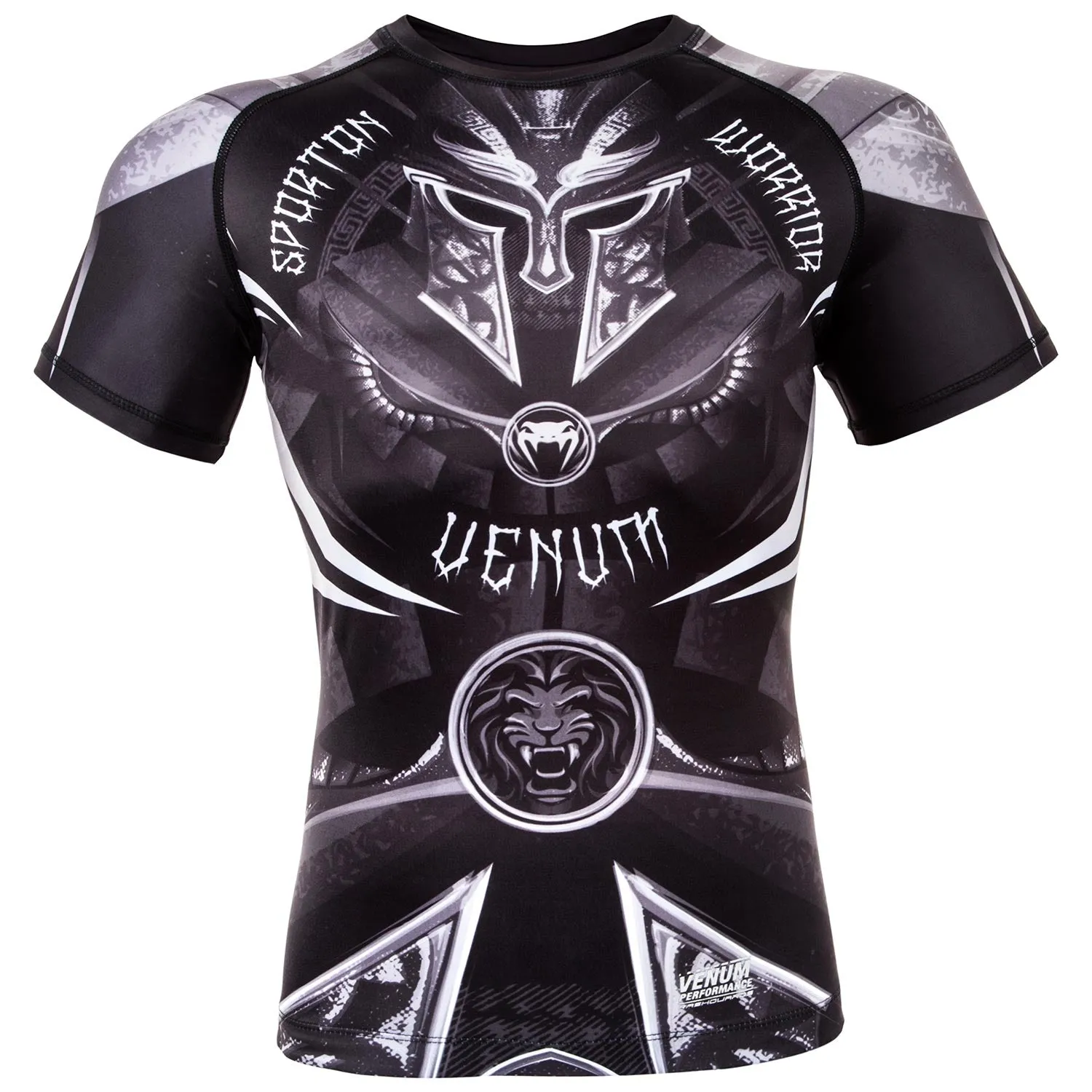 Venum Gladiator 3.0 Rashguard - Black/White - Short Sleeves