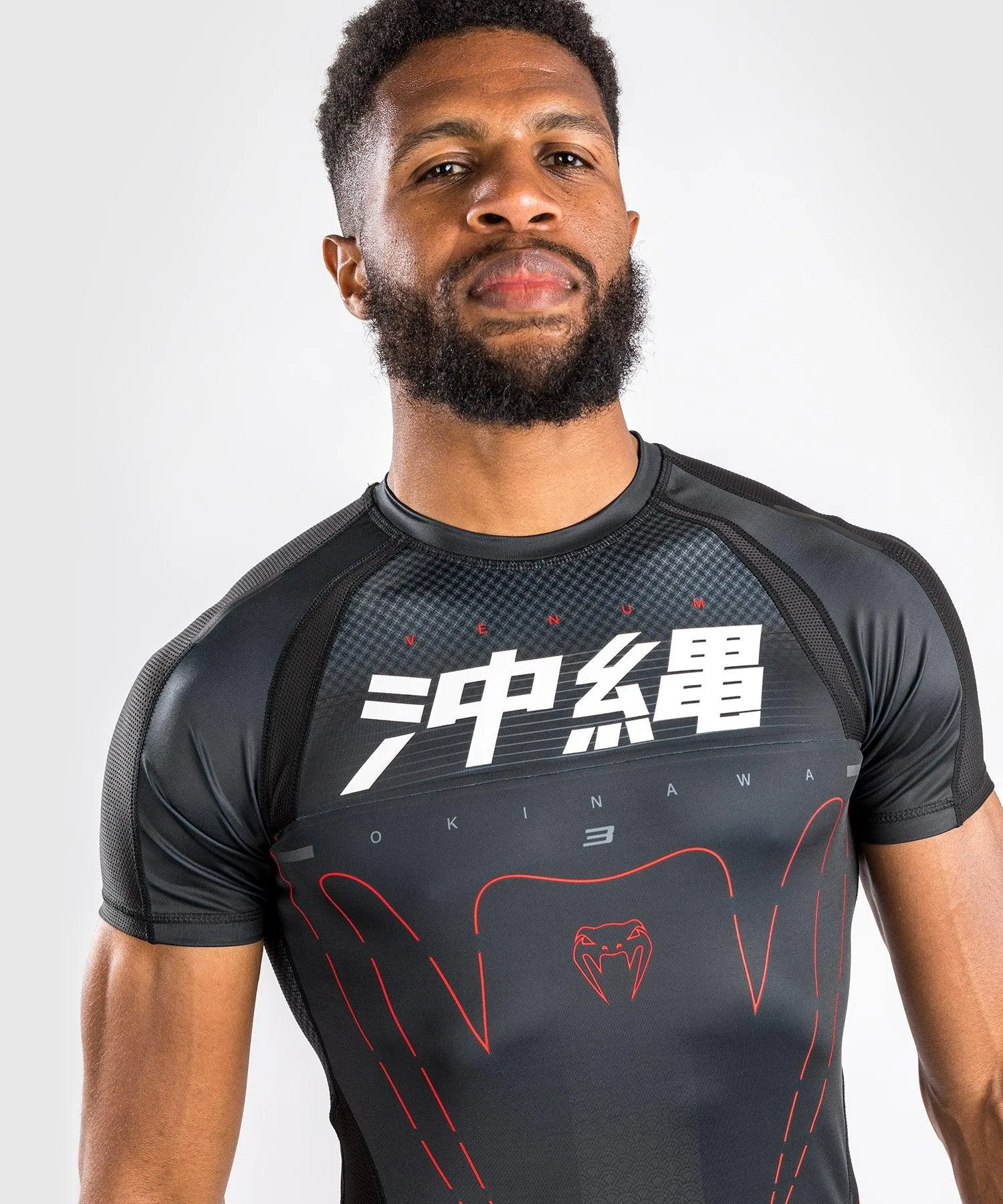 Venum Okinawa 3.0 Rashguard Short Sleeves  - Black/Red