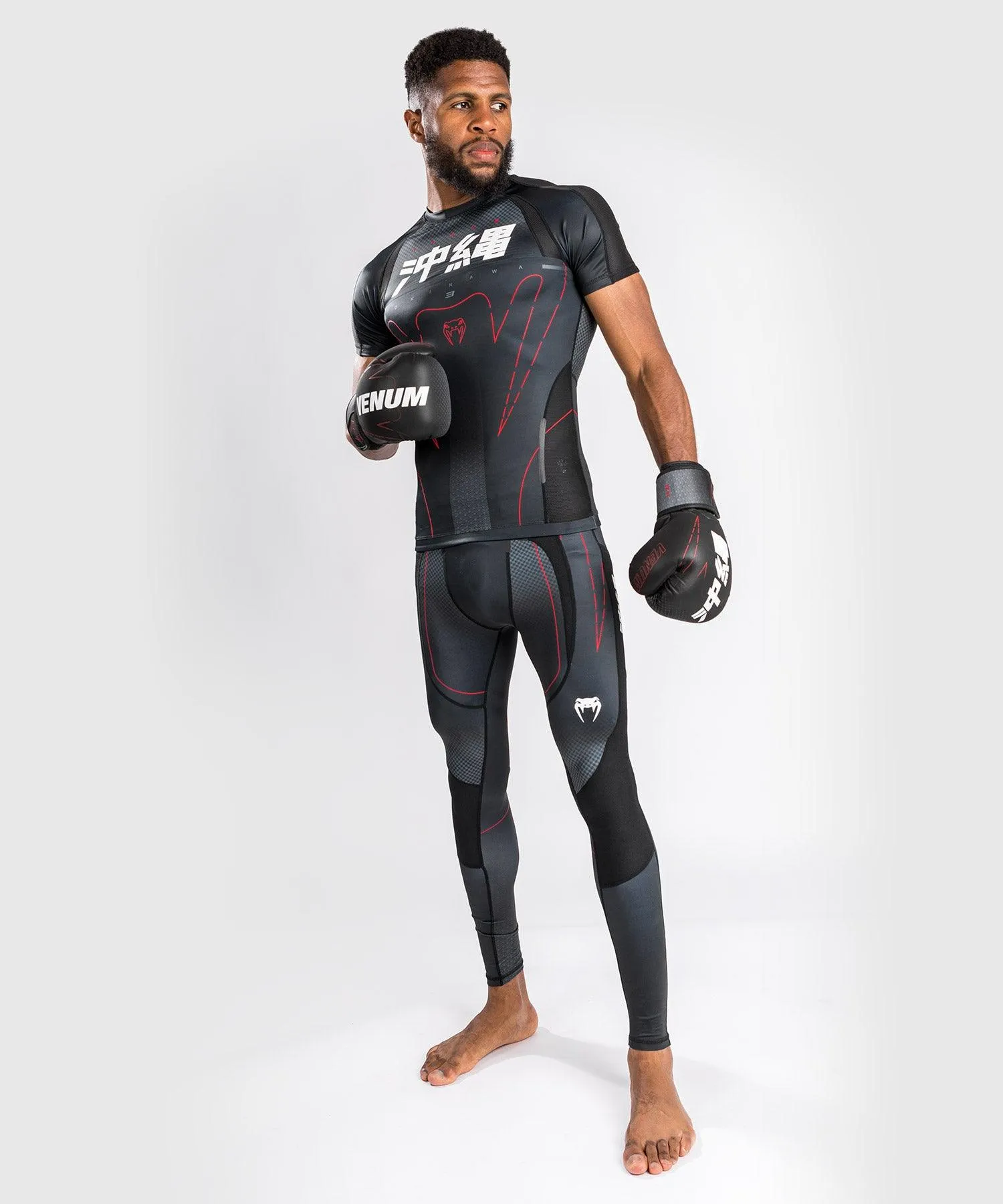 Venum Okinawa 3.0 Rashguard Short Sleeves  - Black/Red