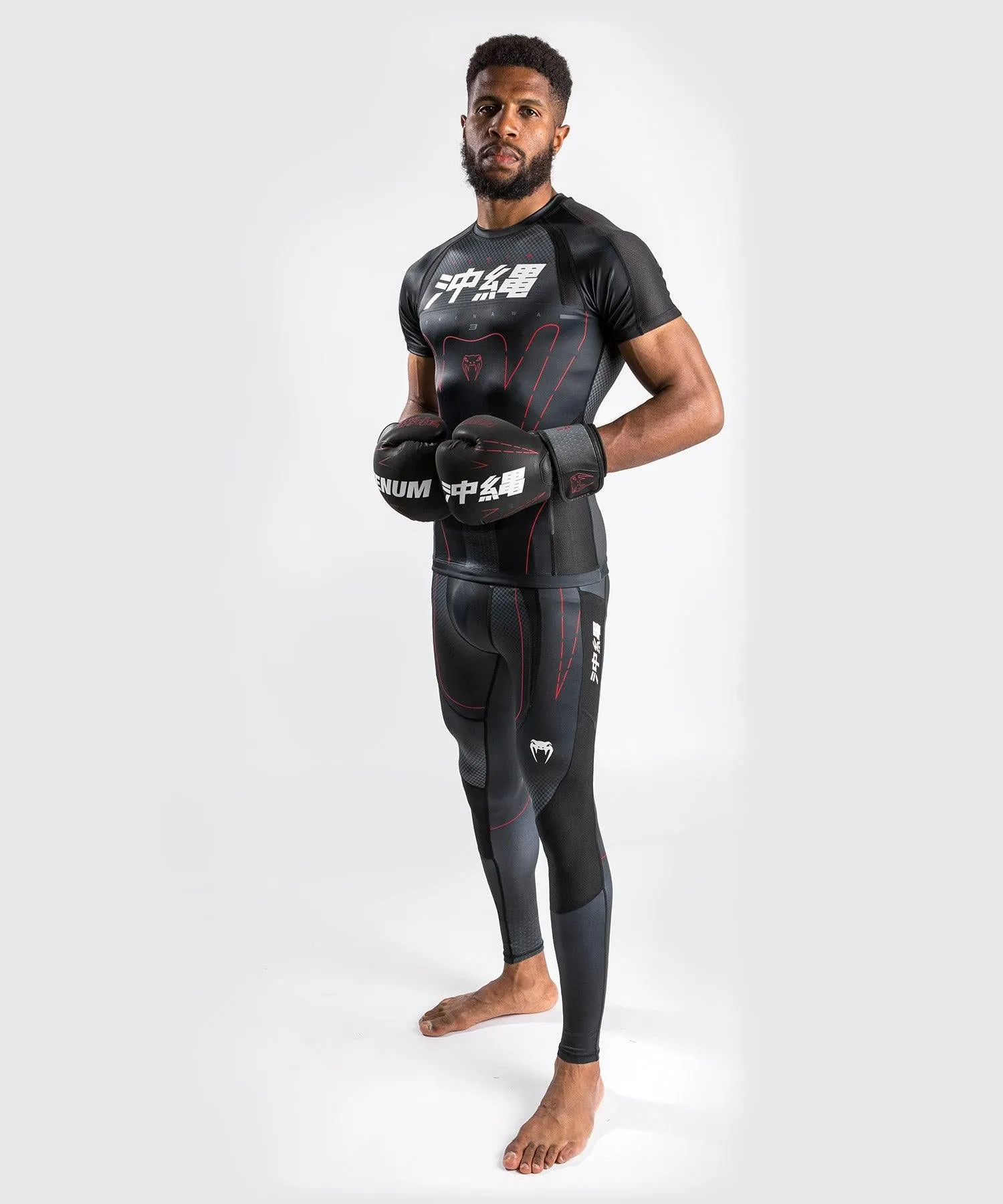 Venum Okinawa 3.0 Rashguard Short Sleeves  - Black/Red