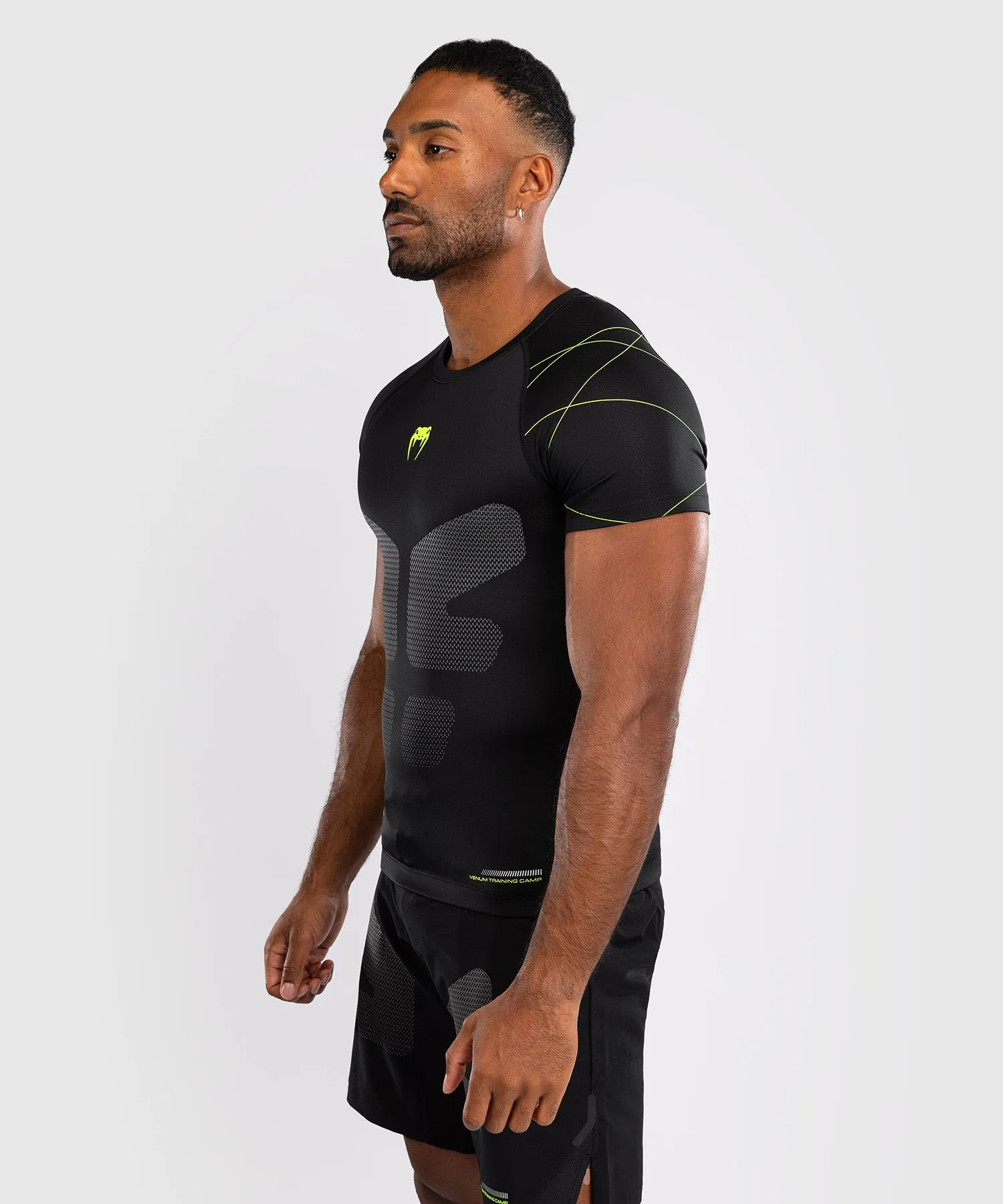 Venum Training Camp 4.0 Short Sleeve Rashguard - Black/Neon Green