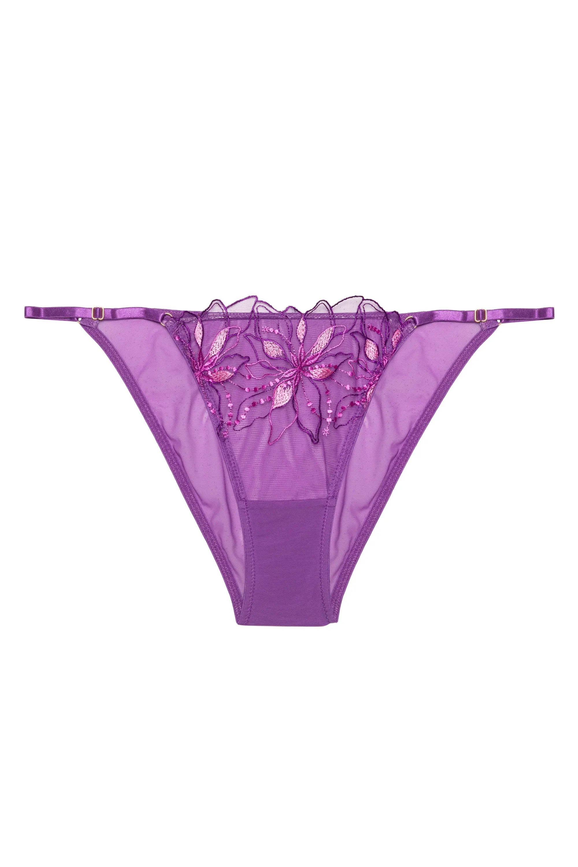 Walpole Purple Embroidered Brazillian Tanga Brief