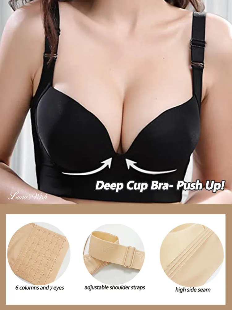 Women Comfort Push Up Glossy Longline T-Shirt Bras