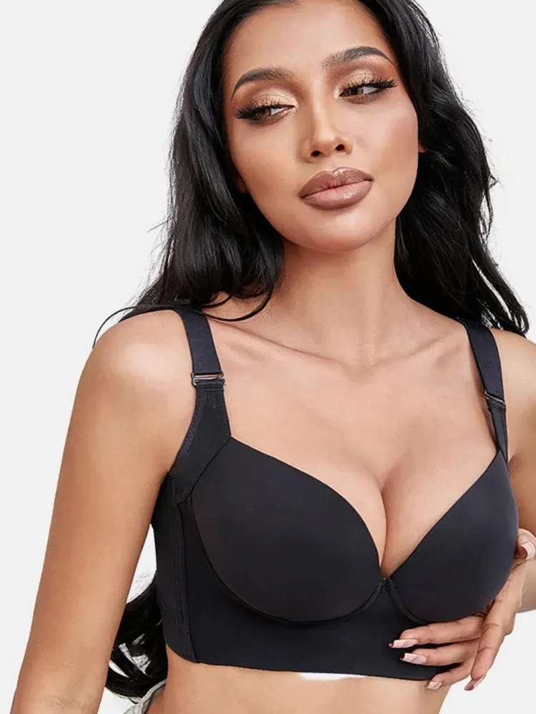 Women Comfort Push Up Glossy Longline T-Shirt Bras