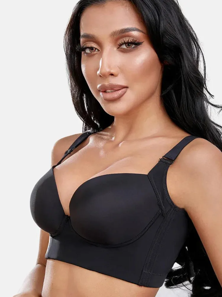 Women Comfort Push Up Glossy Longline T-Shirt Bras