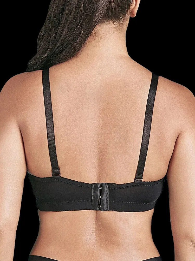 Women Flower Embroidery Breathable Underwire Bra