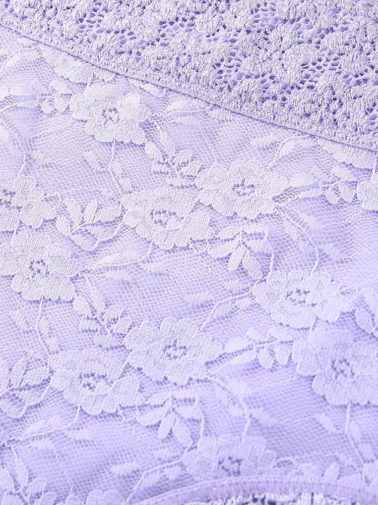 Women High Waist Cotton Lace Stretch Regular Briefs