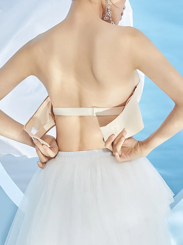 Women's Seamless Wire Support Strapless Bras with Invisible Straps