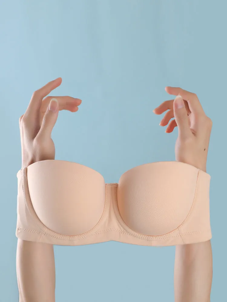 Women's Seamless Wire Support Strapless Bras with Invisible Straps