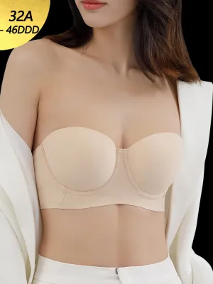 Women's Seamless Wire Support Strapless Bras with Invisible Straps