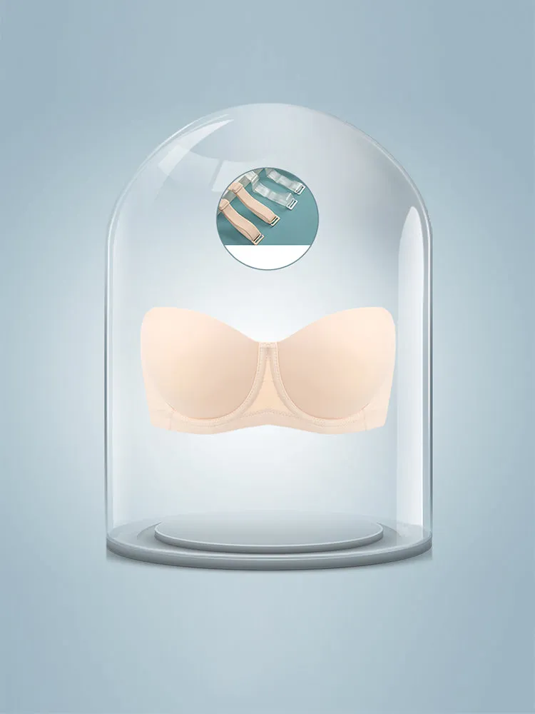 Women's Seamless Wire Support Strapless Bras with Invisible Straps