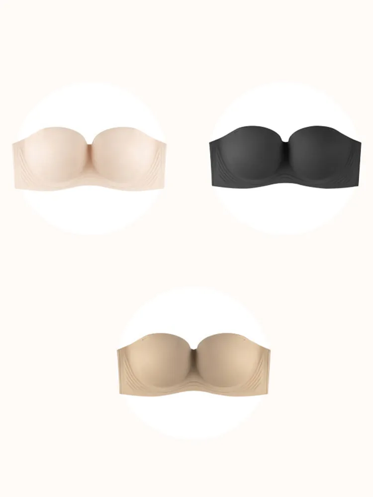 Women's Strapless Bra Non-Slip Seamless Minimizer Bras