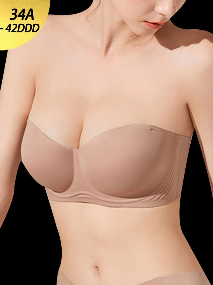 Women's Strapless Bra Non-Slip Seamless Minimizer Bras