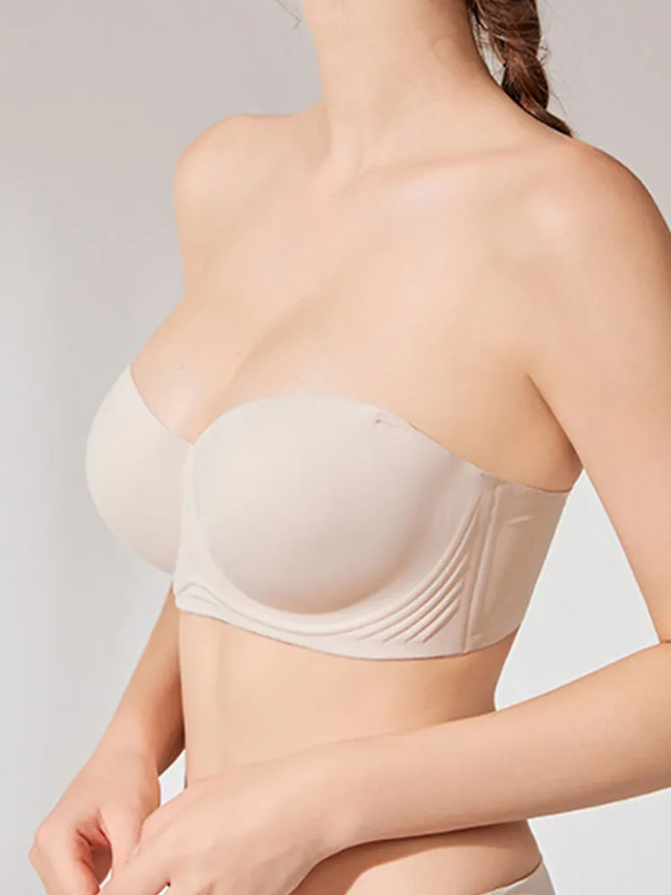 Women's Strapless Bra Non-Slip Seamless Minimizer Bras