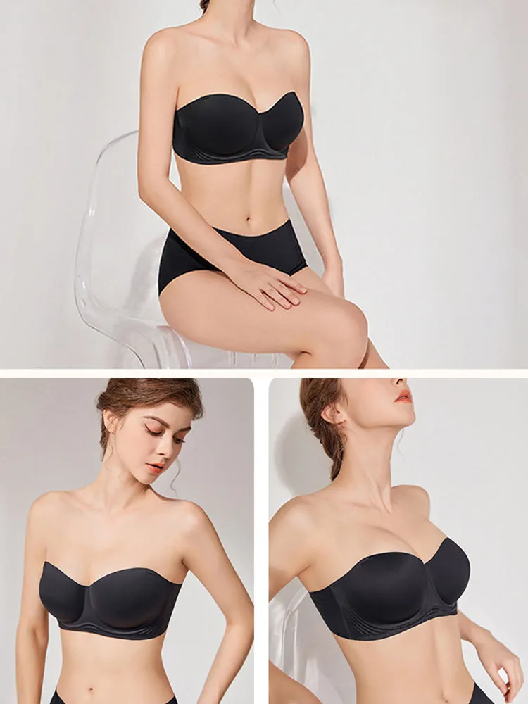 Women's Strapless Bra Non-Slip Seamless Minimizer Bras