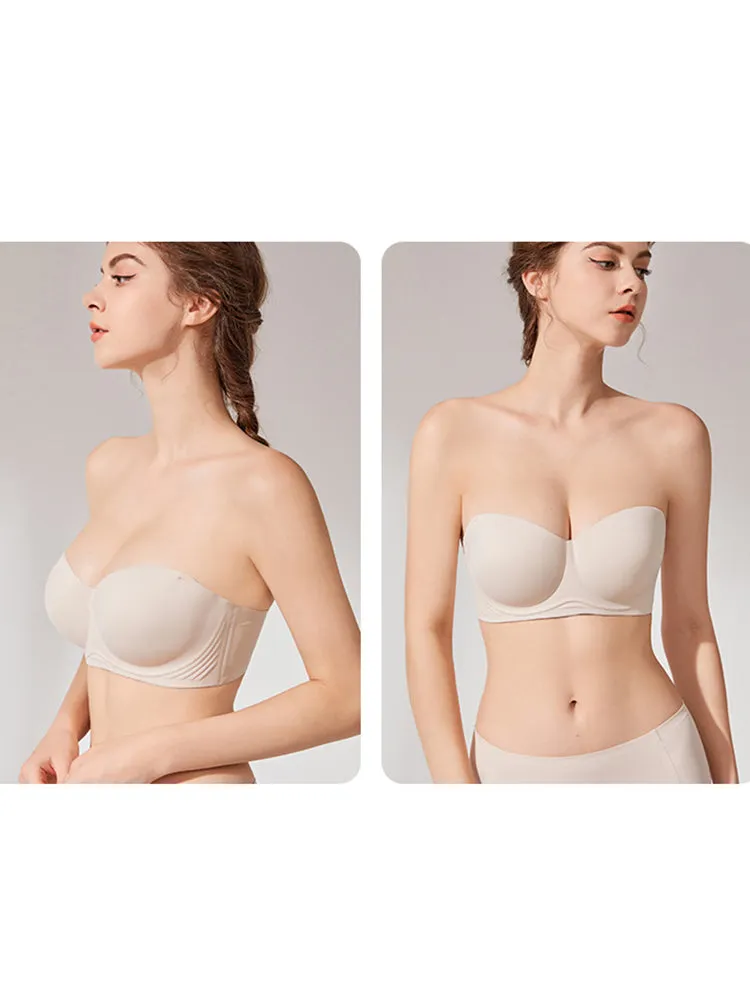 Women's Strapless Bra Non-Slip Seamless Minimizer Bras