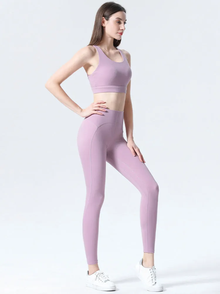 Women's Strappy Padded Criss-Cross Back Tank Yoga Sports Bras