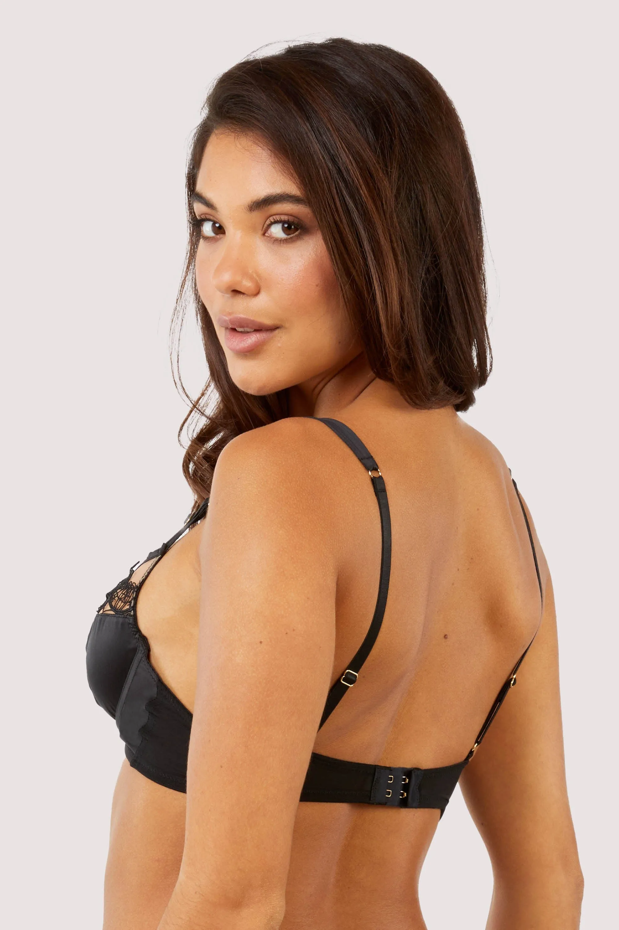 Wren Black Lace and Illusion Mesh Bra